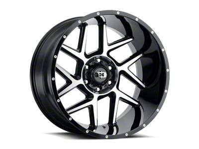 Vision Off-Road Sliver Gloss Black Machined Face 6-Lug Wheel; 20x12; -55mm Offset (04-15 Titan)