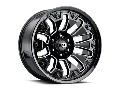 Vision Off-Road WHL Gloss Black Milled Spoke with Black Bolt Inserts 6-Lug Wheel; 20x10; -25mm Offset (04-15 Titan)