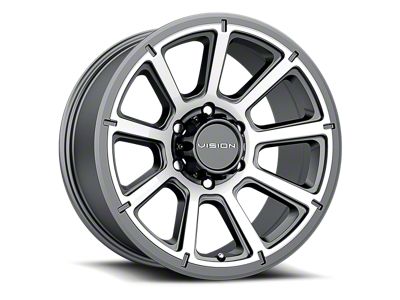 Vision Off-Road Turbine Gunmetal Machined Face 6-Lug Wheel; 16x8; 0mm Offset (10-24 4Runner)