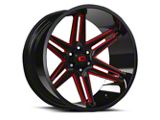 Vision Wheel Razor Gloss Black Milled Spoke with Red Tint 6-Lug Wheel; 22x12; -51mm Offset (16-23 Tacoma)