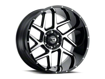 Vision Off-Road Sliver Gloss Black Machined Face 6-Lug Wheel; 20x12; -55mm Offset (16-23 Tacoma)