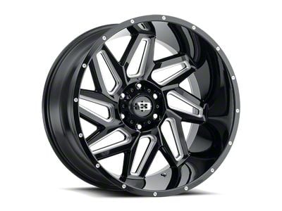 Vision Off-Road Spyder Gloss Black Milled Spoke 6-Lug Wheel; 20x12; -57mm Offset (16-23 Tacoma)