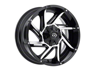 Vision Off-Road Prowler Gloss Black Machined 6-Lug Wheel; 17x9; -12mm Offset (25-26 4Runner)