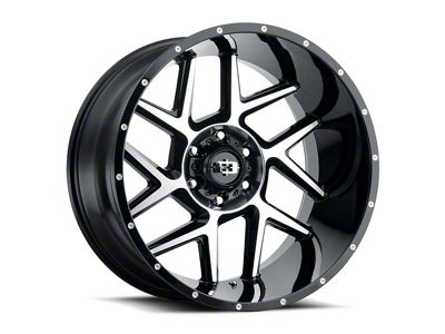 Vision Off-Road Sliver Gloss Black Machined 6-Lug Wheel; 20x9; 0mm Offset (03-09 4Runner)