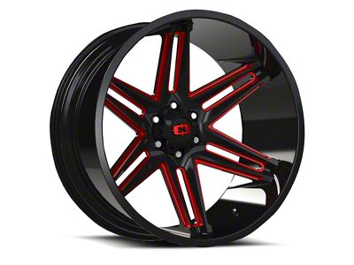 Vision Off-Road Razor Gloss Black Milled Spoke with Red Tint 6-Lug Wheel; 22x12; -51mm Offset (21-25 Bronco, Excluding Raptor)