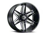Vision Wheel Razor Gloss Black Milled Spoke 6-Lug Wheel; 20x10; -25mm Offset (21-26 Bronco, Excluding Raptor)
