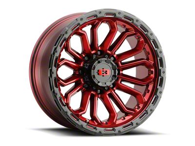Vision Off-Road Korupt Gloss Red with Gloss Black Lip Wheel; 17x9; 12mm Offset (84-01 Jeep Cherokee XJ)