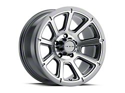 Vision Off-Road Turbine Gunmetal Machined Face Wheel; 17x6.5; 0mm Offset (84-01 Jeep Cherokee XJ)