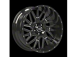 Vision Off-Road Brawl Gloss Black Milled Spoke Wheel; 20x12; -51mm Offset (20-26 Jeep Gladiator JT)