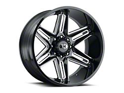 Vision Off-Road Razor Gloss Black Milled Spoke Wheel; 24x12; -51mm Offset (20-25 Jeep Gladiator JT)