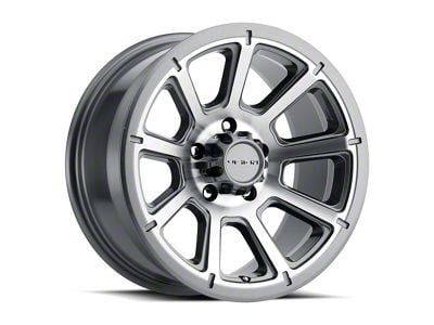 Vision Off-Road Turbine Gunmetal Machined Face Wheel; 17x6.5; 0mm Offset (93-98 Jeep Grand Cherokee ZJ)