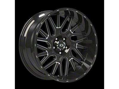 Vision Off-Road Brawl Gloss Black Milled Spoke Wheel; 20x12; -51mm Offset (11-21 Jeep Grand Cherokee WK2)