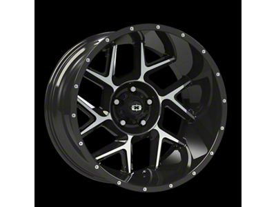 Vision Off-Road Sliver Gloss Black Machined Face Wheel; 20x12; -51mm Offset (11-21 Jeep Grand Cherokee WK2)