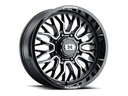 Vision Off-Road Riot Gloss Black Machined Wheel; 20x9; 10mm Offset (05-10 Jeep Grand Cherokee WK)