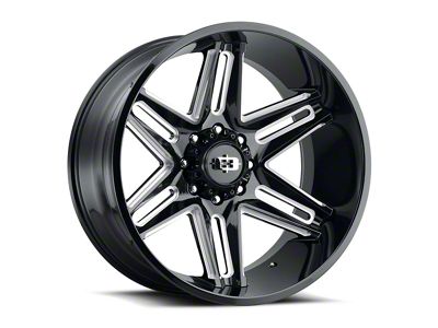 Vision Off-Road Razor Gloss Black Milled Spoke Wheel; 22x12; -51mm Offset (07-18 Jeep Wrangler JK)