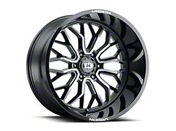 Vision Off-Road Riot Gloss Black Machined Wheel; 22x12; -51mm Offset (07-18 Jeep Wrangler JK)