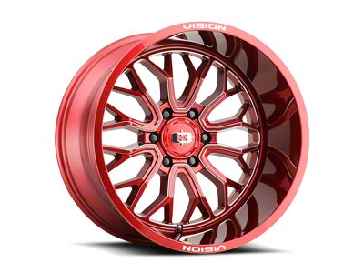 Vision Off-Road Riot Red Tint Milled Wheel; 20x12; -51mm Offset (07-18 Jeep Wrangler JK)