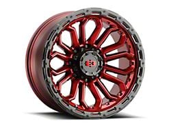 Vision Off-Road Korupt Gloss Red with Gloss Black Lip Wheel; 16x8; 0mm Offset (07-18 Jeep Wrangler JK)