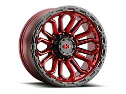 Vision Off-Road Korupt Gloss Red with Gloss Black Lip Wheel; 18x9; 12mm Offset (87-95 Jeep Wrangler YJ)