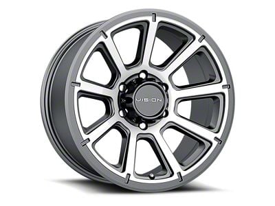 Vision Off-Road Turbine Gunmetal Machined Face Wheel; 16x8; 0mm Offset (87-95 Jeep Wrangler YJ)