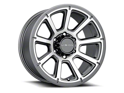 Vision Off-Road Turbine Gunmetal Machined Face 6-Lug Wheel; 16x8; 0mm Offset (16-23 Tacoma)