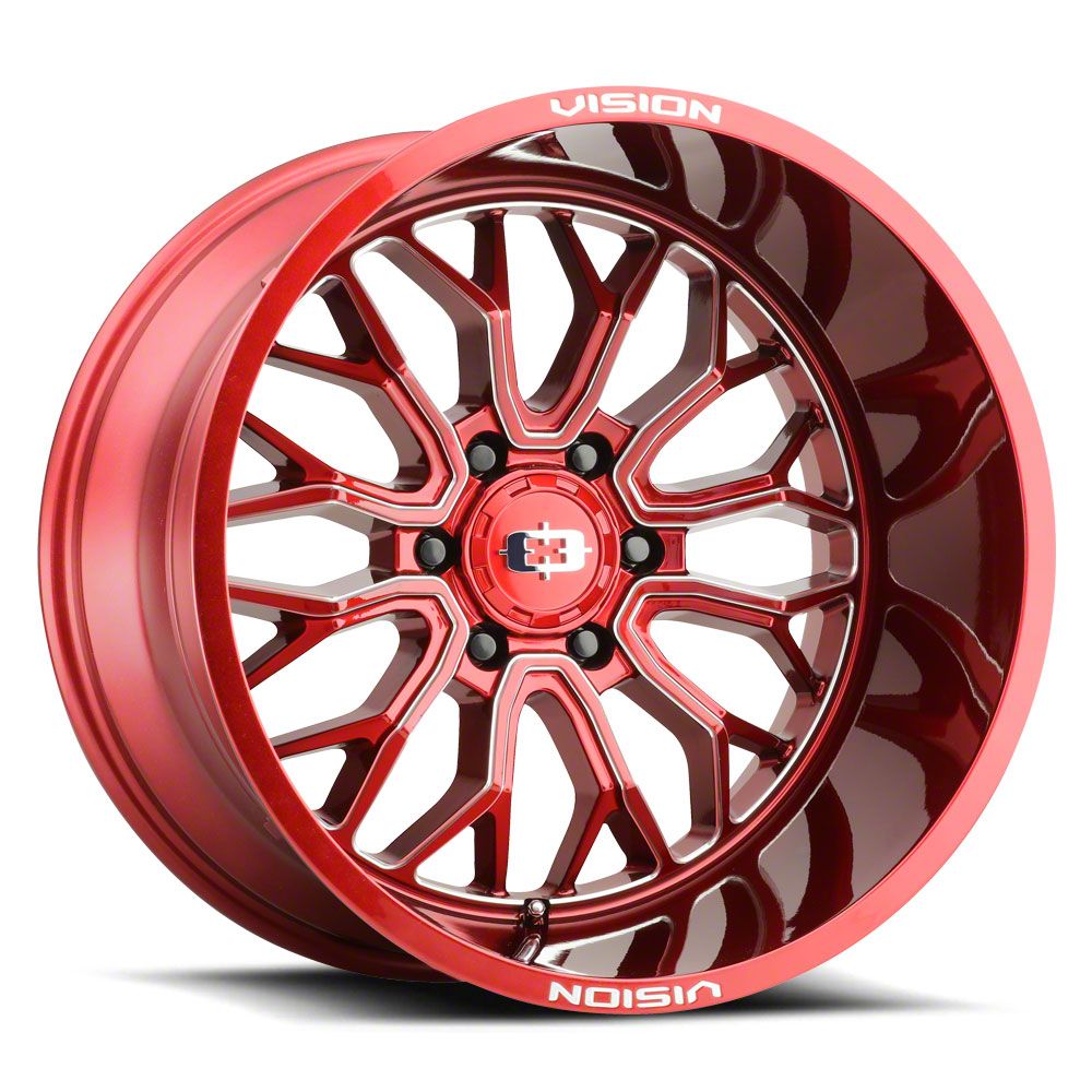 Vision Off-Road Titan Riot Red Tint Milled 6-Lug Wheel; 20x12; -51mm ...
