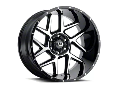 Vision Off-Road Sliver Gloss Black Machined Face 6-Lug Wheel; 20x12; -55mm Offset (17-24 Titan)
