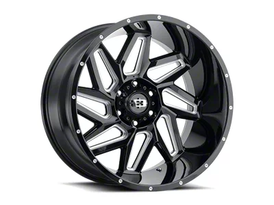 Vision Off-Road Spyder Gloss Black Milled Spoke 6-Lug Wheel; 20x12; -57mm Offset (17-24 Titan)