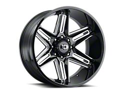 Vision Off-Road Razor Gloss Black Milled Spoke 6-Lug Wheel; 20x12; -51mm Offset (16-24 Titan XD)