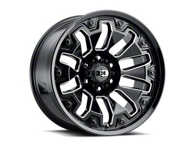 Vision Off-Road WHL Gloss Black Milled Spoke with Black Bolt Inserts 6-Lug Wheel; 20x10; -25mm Offset (16-24 Titan XD)