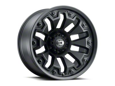 Vision Off-Road Armor Satin Black with Black Bolt Inserts 6-Lug Wheel; 18x9; 12mm Offset (22-25 Tundra)