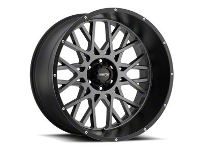 Vision Off-Road Rocker Anthracite with Satin Black Lip 6-Lug Wheel; 22x12; -51mm Offset (22-25 Tundra)