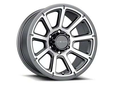 Vision Off-Road Turbine Gunmetal Machined Face 6-Lug Wheel; 18x9; 18mm Offset (22-25 Tundra)
