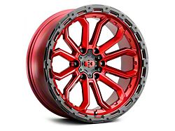 Vision Wheel Korupt Gloss Red with Gloss Black Lip 6-Lug Wheel; 17x9; 12mm Offset (05-15 Tacoma)