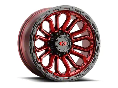 Vision Off-Road Korupt Gloss Red with Gloss Black Lip 6-Lug Wheel; 20x9; 0mm Offset (05-15 Tacoma)