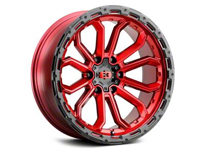 Vision Wheel Korupt Gloss Red with Gloss Black Lip 6-Lug Wheel; 17x9; 12mm Offset (24-25 Tacoma)