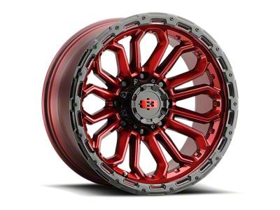 Vision Wheel Korupt Gloss Red with Gloss Black Lip 6-Lug Wheel; 20x9; 12mm Offset (21-25 Bronco, Excluding Raptor)