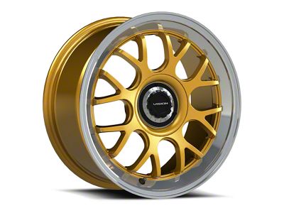 Vision Wheel Alpine Gloss Black with Brushed Lip 5-Lug Wheel; 17x8; 38mm Offset (21-26 Bronco Sport)