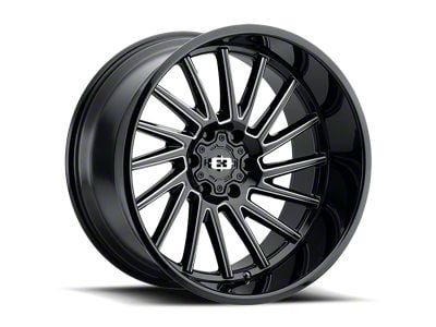 Vision Wheel Rapier Gloss Black Milled Spoke Wheel; 22x10; -19mm Offset (76-86 Jeep CJ7)