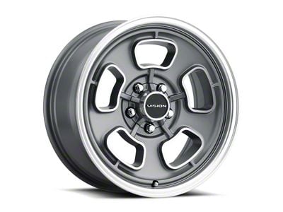Vision Wheel Shift Satin Grey with Machined Face/Lip 5-Lug Wheel; 15x7; 6mm Offset (05-15 Tacoma)