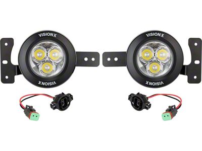 Vision X 3.70-Inch Multi-LED CG2 Light Mini Cannon Fog Light Kit (20-25 Jeep Gladiator JT w/ Plastic Front Bumper)