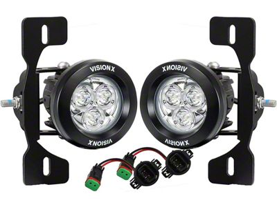Vision X 3.70-Inch Multi-LED CG2 Light Mini Cannon Fog Light Kit (20-25 Jeep Gladiator JT w/ Metal Front Bumper)