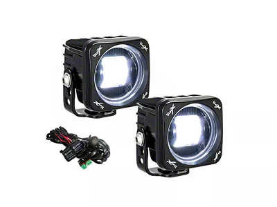 Vision X 3-Inch Multi-LED Square CG2 Light Cannon Fog Light Kit; White; Flood Beam (Universal; Some Adaptation May Be Required)