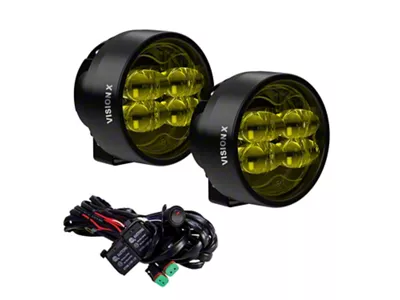 Vision X 3.50-Inch Cannon Race Series 4 LED Fog Light Kit; Yellow (Universal; Some Adaptation May Be Required)