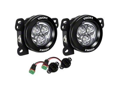 Vision X 3.70-Inch Optimus Fog Light Kit (18-25 Jeep Wrangler JL w/ Plastic Non-Sport Front Bumper)