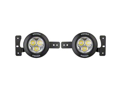 Vision X 3.70-Inch Optimus Multi-LED Light Mini Cannon Fog Light Kit (18-25 Jeep Wrangler JL w/ Plastic Sport Front Bumper)