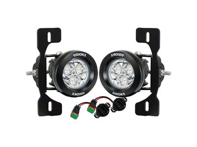 Vision X 3.70-Inch Optimus Multi-LED Light Mini Cannon Fog Light Kit (18-25 Jeep Wrangler JL w/ Steel Front Bumper)