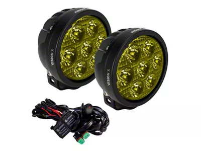 Vision X 4.50-Inch Cannon Race Series 7 LED Driving Light; Yellow; Spot Beam (Universal; Some Adaptation May Be Required)