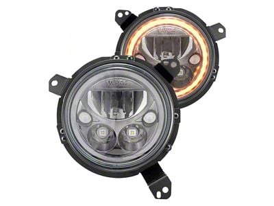 Vision X 7-Inch VX Series LED Headlight Kit with Amber Halo; Black Chrome Housing (18-25 Jeep Wrangler JL)