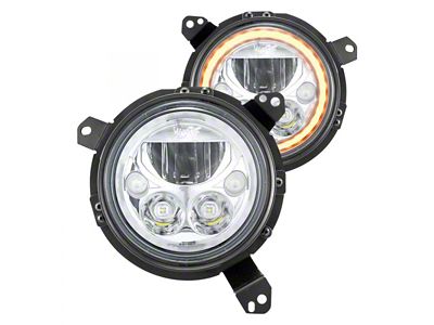Vision X 7-Inch VX Series LED Headlight Kit with Amber Halo; Chrome Housing (18-25 Jeep Wrangler JL)